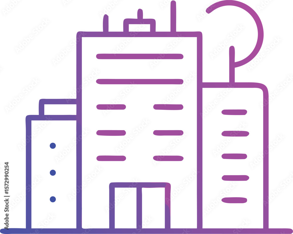 Poster simple office building icon design for business and architecture