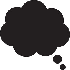 Thought Bubble Silhouette for Abstract Thinking or Idea Concept Art