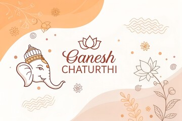 Indian festival Ganesh Chaturthi banner with lord ganesh design