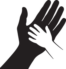 Silhouette of Parent Holding Child’s Hand for Family and Trust Concepts
