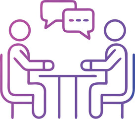 Dog in Business Meeting Icon Illustration for Design