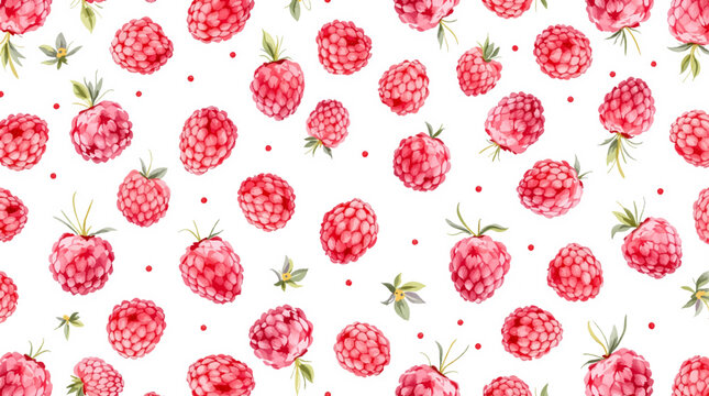 Watercolor background pattern strawberry on white background