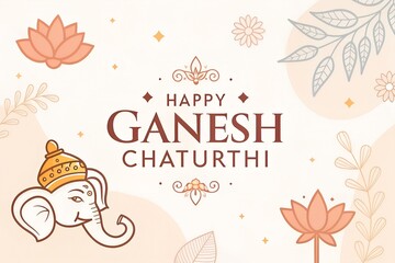 Indian festival Ganesh Chaturthi banner with lord ganesh design
