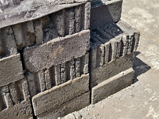 Stacked Concrete Bricks or batako  for Construction material