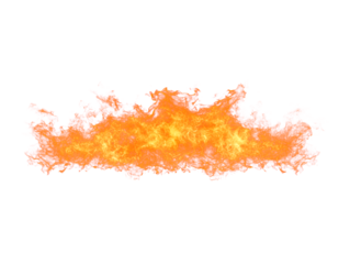 Hot orange and yellow fire flame element isolated on white background