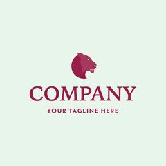Lioness Logo in Elegant Burgundy – Vector Branding Template with Feminine Power