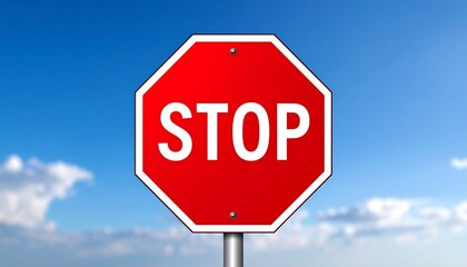 Obraz premium stop sign on blue sky