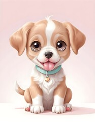 The Cute Dog with a Heart Necklace