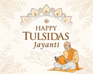 Hand-drawn sadh illustration, Tulsidas Jayanti Art Illustration, Tulsidas Jayanti, Rishi muni, Hand drawn sadhu illustration, Old man yogi, guru purnima