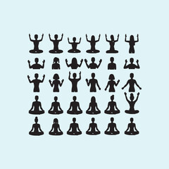 The man and woman jog bayam flat icon design black bold