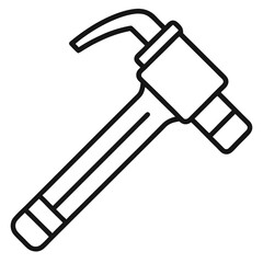 Hammer Outline Graphic on Plain White Surface