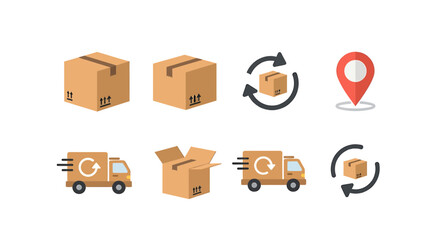 Delivery and Logistics Vector Icon Set