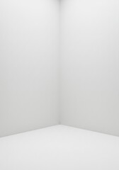 Fototapeta premium Minimalist White Corner Space: Clean Interior Design for Creative Product Backgrounds