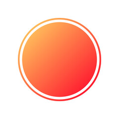 Orange Circle with White Outline on Transparent Background