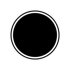 Black Circle with White Outline on Transparent Background