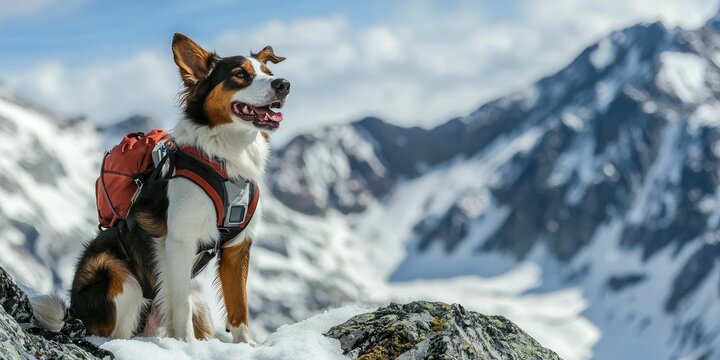A mountain dog saving stranded climbers with GPS