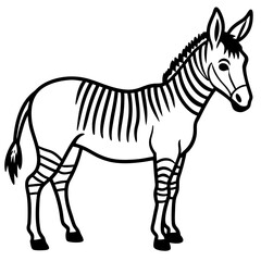 Zonkey Silhouette Line Drawing