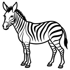 Zonkey Silhouette Line Drawing