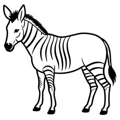 Zonkey Silhouette Line Drawing