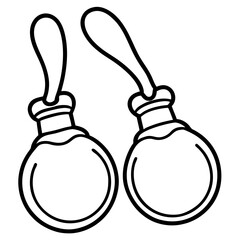 Castanets line art vector