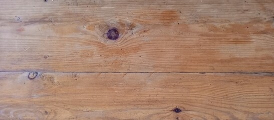 Rustic Wooden Planks With Natural Grain Knots