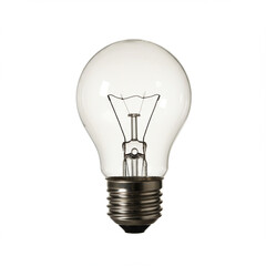 Bright Idea: Lightbulb Illuminating Innovation Isolated on White. High Detail 8k.