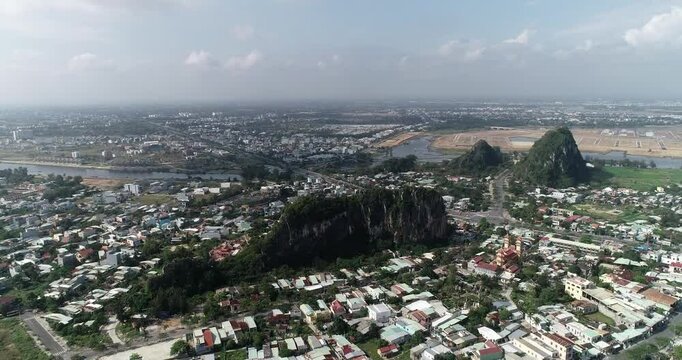 Aerial View Over Marble Mountains