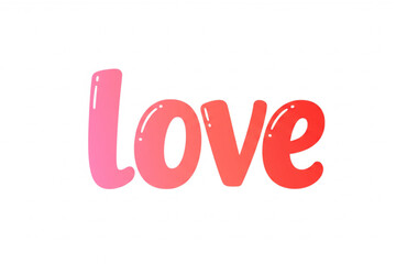 Sweet love typography with a gradient color effect creates a playful design, ideal for greeting cards and romantic themed decorations.