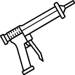 Caulking Gun line art vector