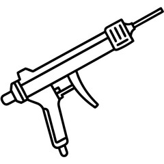 Caulking Gun line art vector