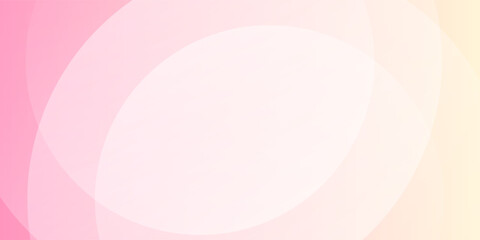 Minimalist banner background, pastel colorful, pink and yellow gradations. Circle effect style geometric, abstract background. Eps 10.