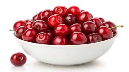 Bowl of Fresh Red Cherries: Vibrant, Juicy, and Delicious Summer Fruit