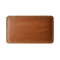 Leather label textured and styled for branding use isolated on transparent background
