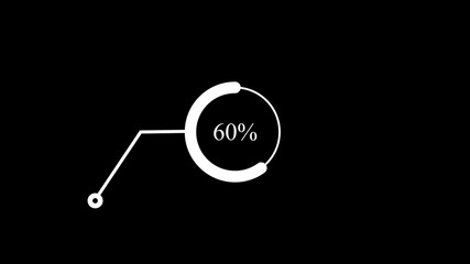 60% 60% percent Call out Pie Chart Animation. Hundred percent circle loading icon pie chart diagrams. Hundred percentage chart for finance, sales ,HUD Animation. - Powered by Adobe