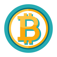 Bitcoin symbol icon on white background