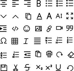 Text Editor Outline Icon Set