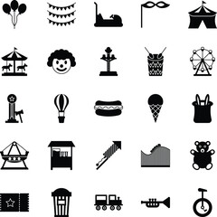Carnival Black Fill Icon Set