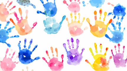 colorful hand print watercolor