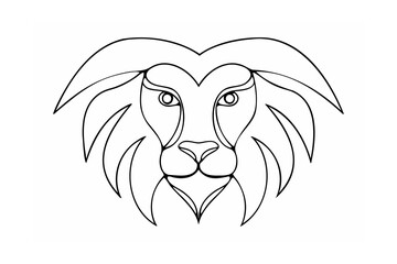 Stylized Lion Face Outline animal wildlife