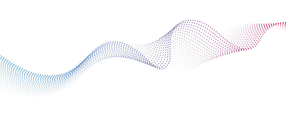 Flowing Dot Wave halftone gradient pattern on transparent background	
