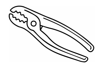 Black line drawing of pliers tool gripping
