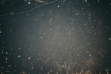 Empty dark black background texture with retro overlay effect with scratches, dust and light leaks.