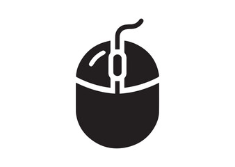 Computer mouse silhouette vector, Computer mouse icon illustrator
