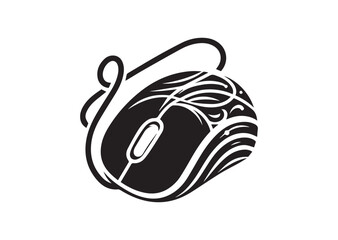 Computer mouse silhouette vector, Computer mouse icon illustrator