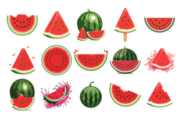 Juicy Watermelon Slice Vector Collection