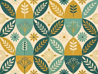 Fototapeta premium Geometric Botanical Pattern Background