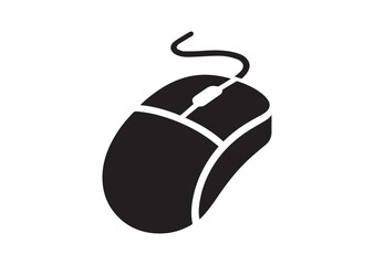 Computer mouse silhouette vector, Computer mouse icon illustrator