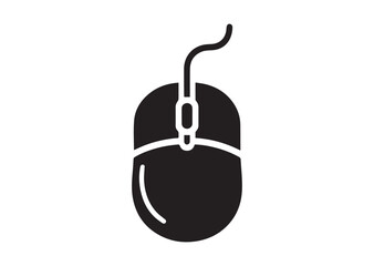 Computer mouse silhouette vector, Computer mouse icon illustrator
