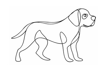 Elegant dog line art canine animal