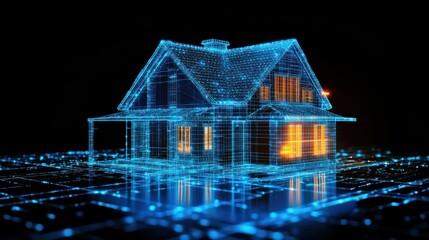 Smart Home Blueprint Digital House Design.